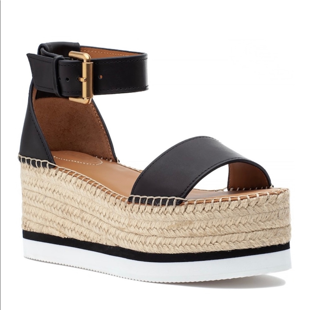 See by Chloe - Glyn Leather Espadrille Platforms